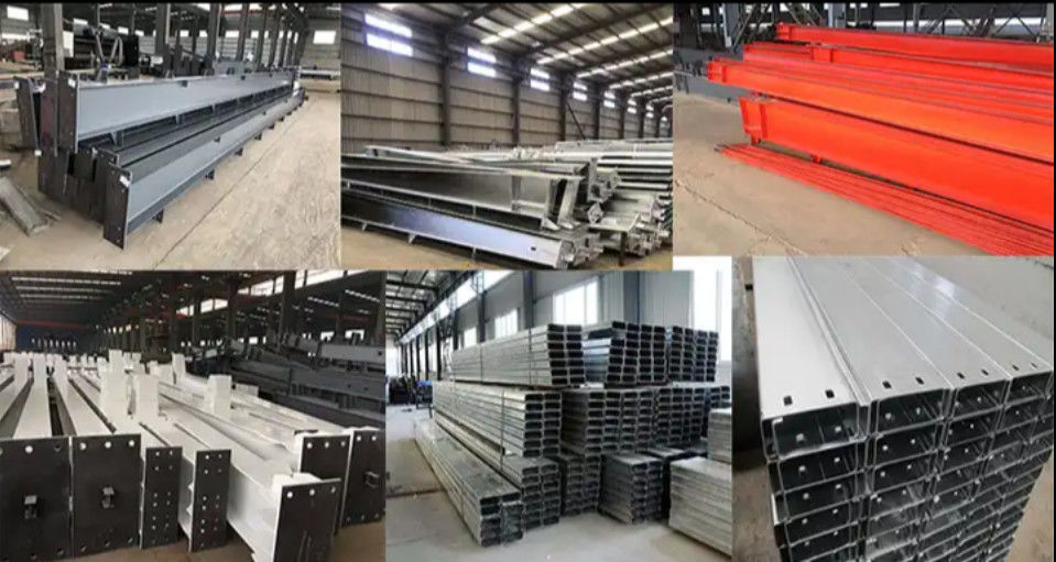 โรงงานสร้างโครงสร้างเหล็กยืดหยุ่นที่มีเกรดเหล็ก Q235 และผนังแผ่นแซนด์วิช